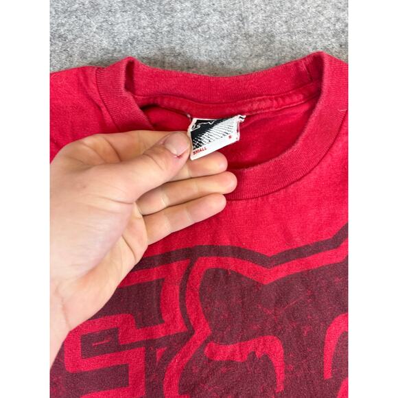 Fox Racing Shirt Mens Small Red Graphic Tee Motocross Biker Streetwear Grunge - Picture 4 of 5